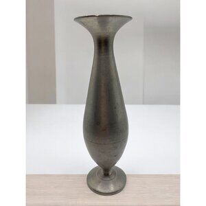 Vintage Pewter Bud Vase 6" Tall Flowers Display Decor Marked on Bottom